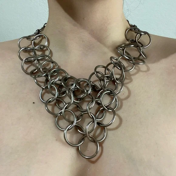 Topshop Bold Silver Statement Necklace - Picture 3 of 3